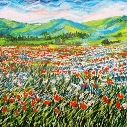 PETALI AL VENTO - 2017 - Olio su tela 120 x 70 