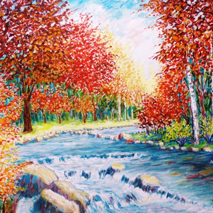 AUTUNNO LUNGO IL FIUME SANGRO - 206 - Olio su tela 100 x 80