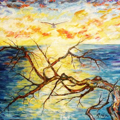 TRAMONTO SUL MARE - 2015 - Olio su tela 80 x 70